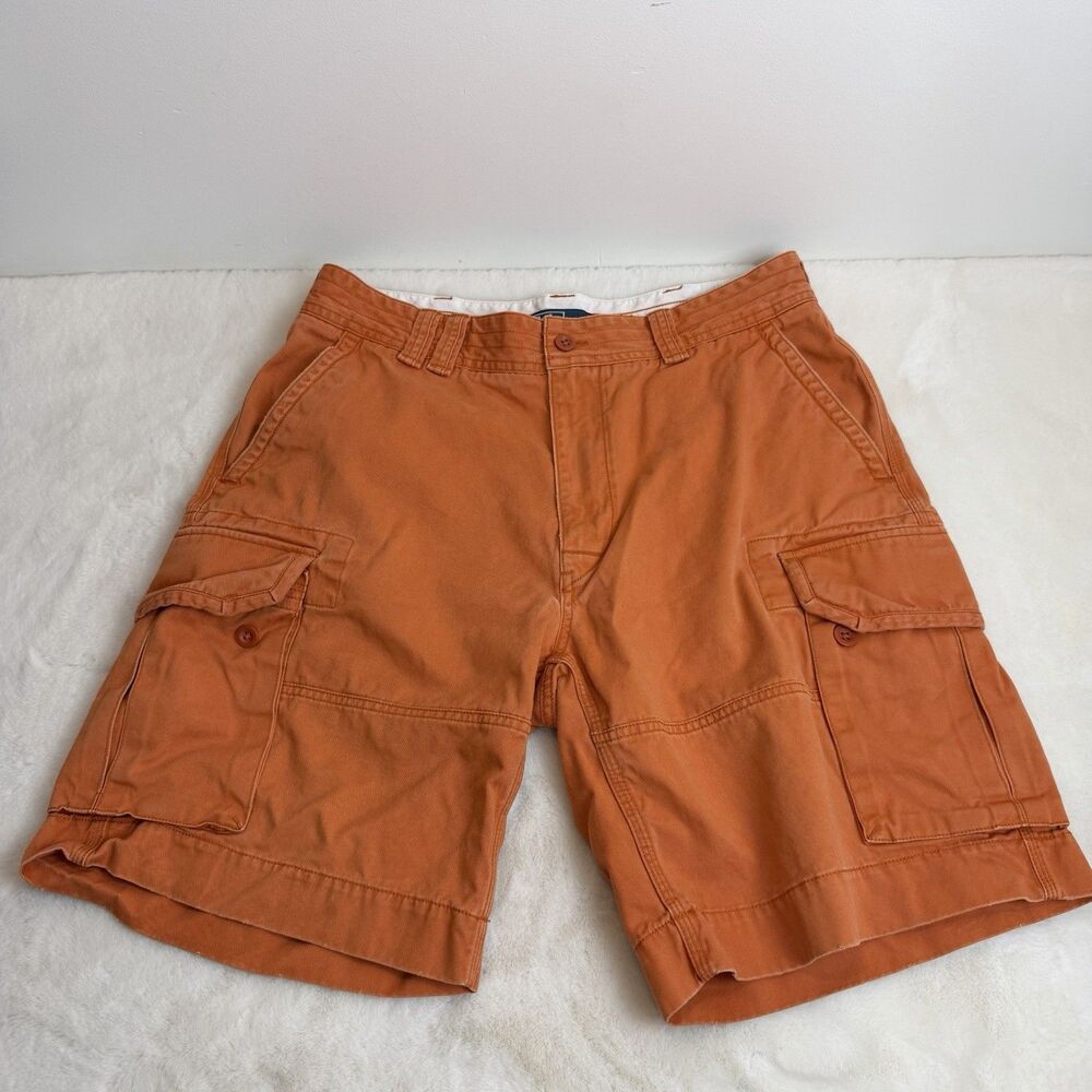 Polo Ralph Lauren Y2K Cargo Shorts Orange 100% Cotton Men’s 34